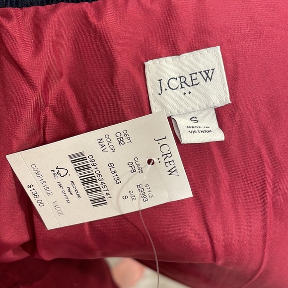 J. Crew Factory Diamond Quilted Puffer Coat in Navy - Picture 6 of 7